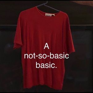 Anne Klein II Red Lightweight Sweater Tee